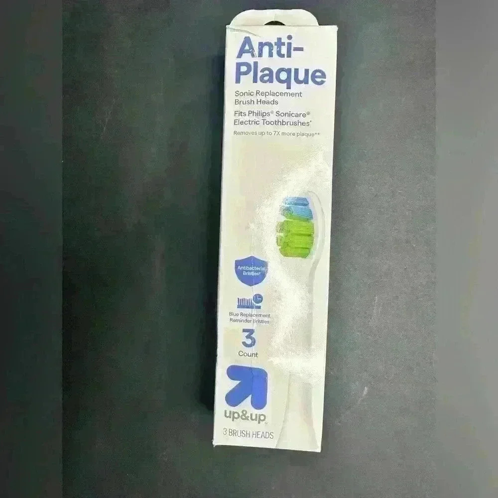 Up&UP, Anti-Plaque Pro Sonic Brush Heads.  3 Heads Bristles